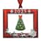 2" x 2.5" Red & Silver Reindeer & Sleigh Metal Ornament Frame by Studio Décor®
